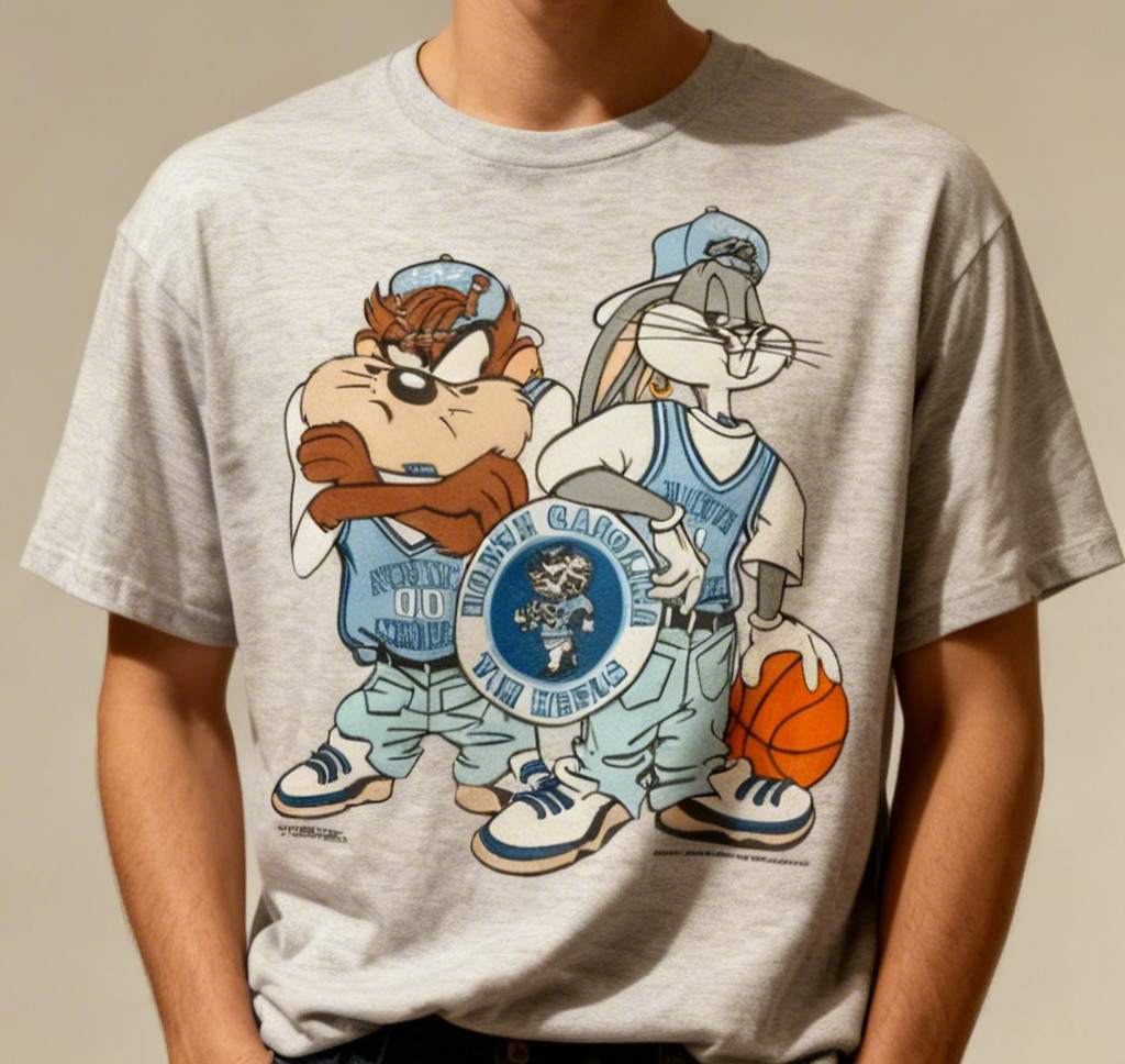 Taz & Bugs North Carolina Tar Heels University Of Carolina T shirt NWT