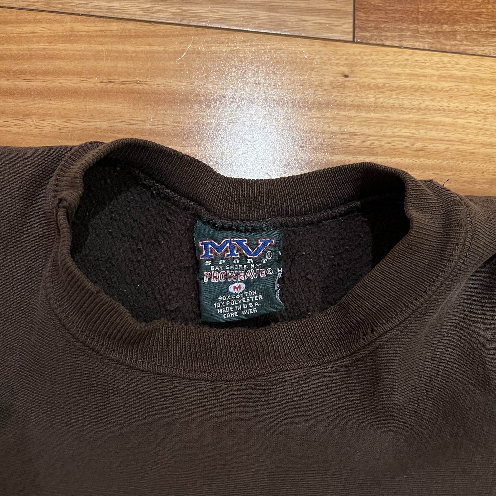 Vintage MV Sport Pro Weave Brown University Crewneck Sweatshirt Size M 90s USA