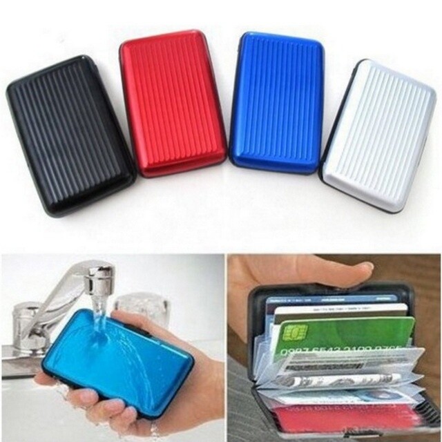 Men Women Waterproof Security Wallet Aluminum Metal Pocket Case Box Card Holder