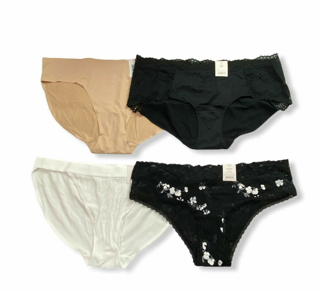 Women’s 4pk Underwear – Assorted Colors & Styles – Auden – XL (16) – S717