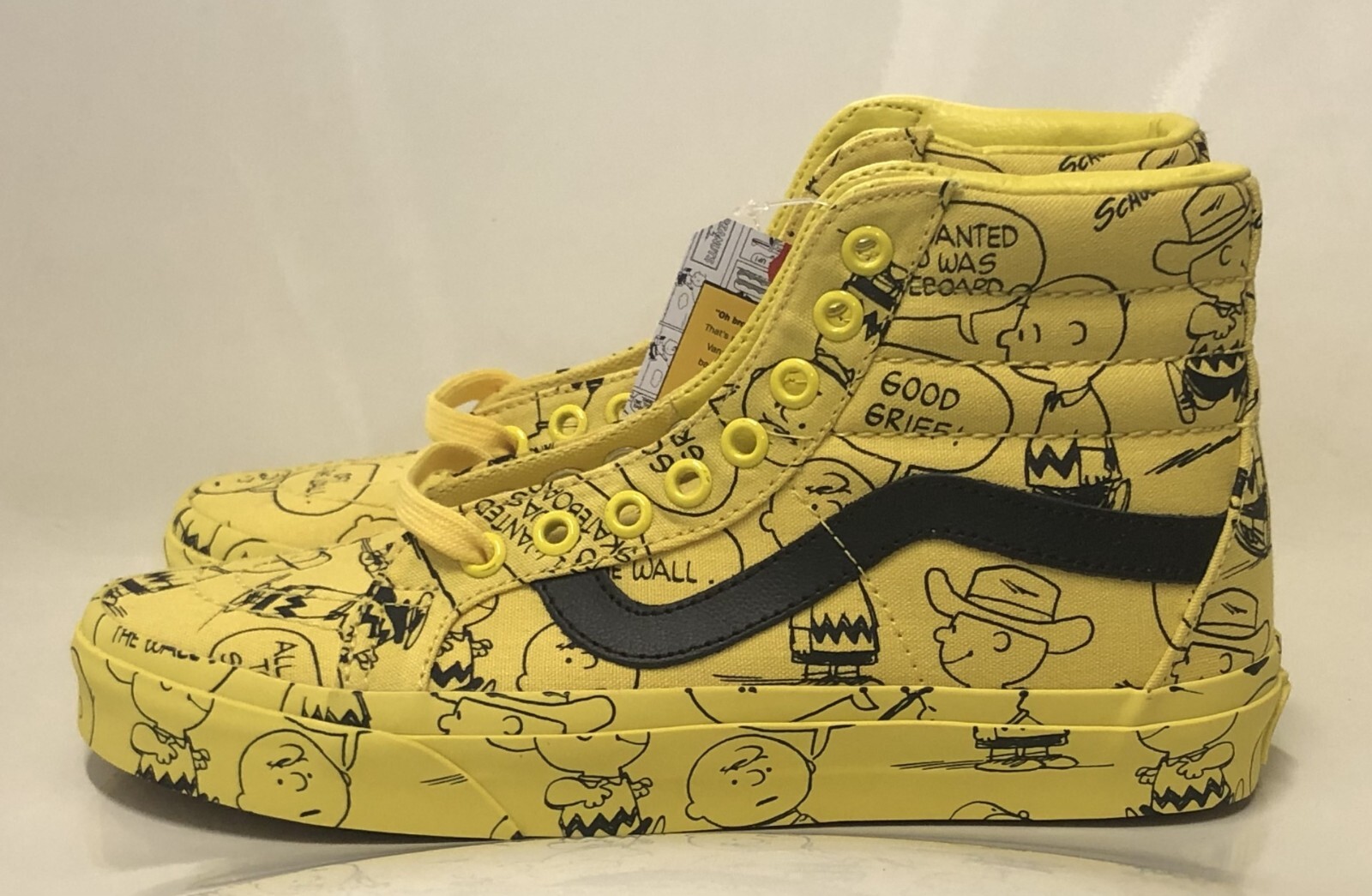 Vans X Peanuts SK8-Hi Charlie Brown Yellow/Black Mn’s 5.5 Wn’s 7 Limited Edition