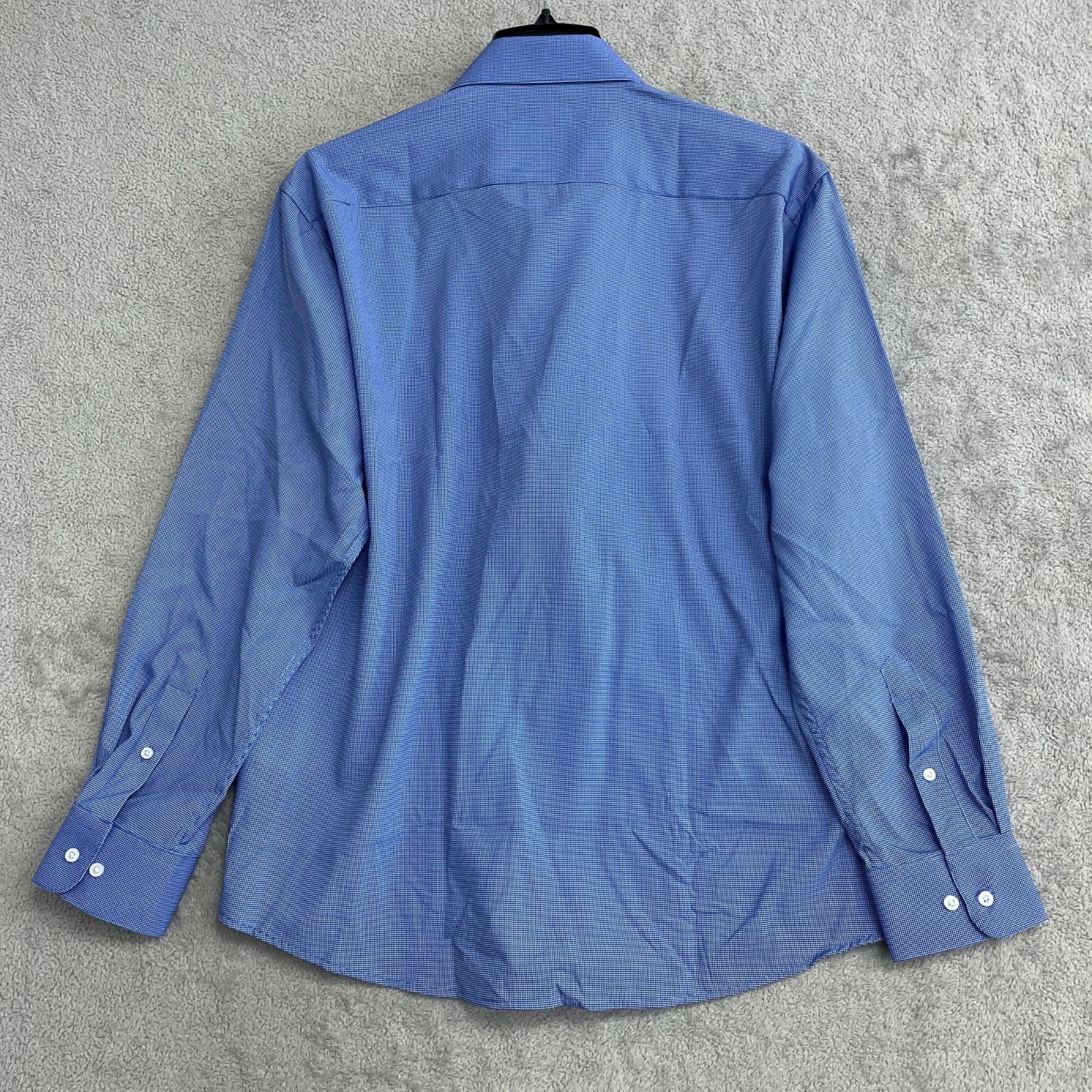 Nautica Men’s L Slim Fit Performance Dress Shirt Blue Stretch N1394