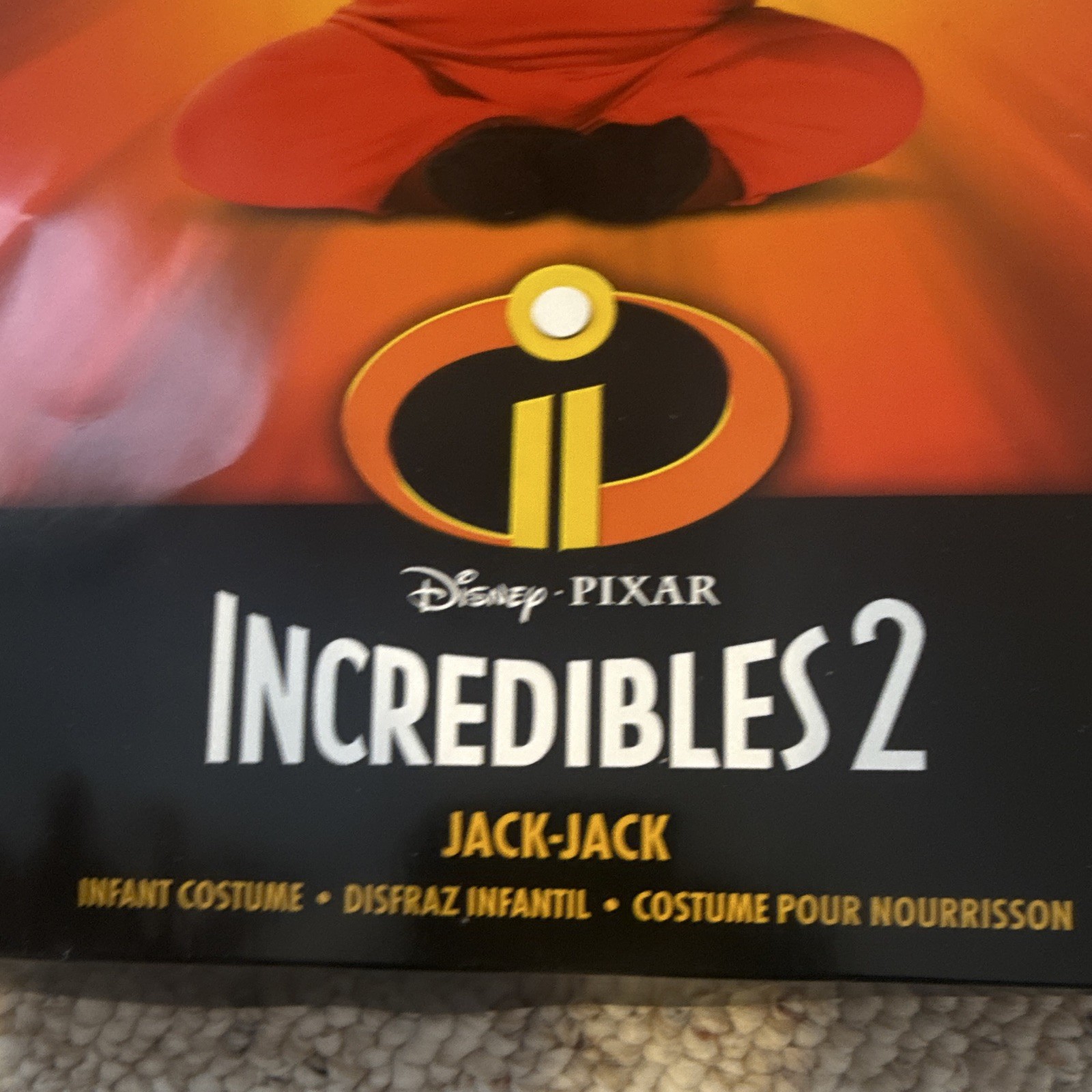 Disney Pixar Incredibles 2 Jack-Jack Infant Costume 6-12M Snap, Red/Black