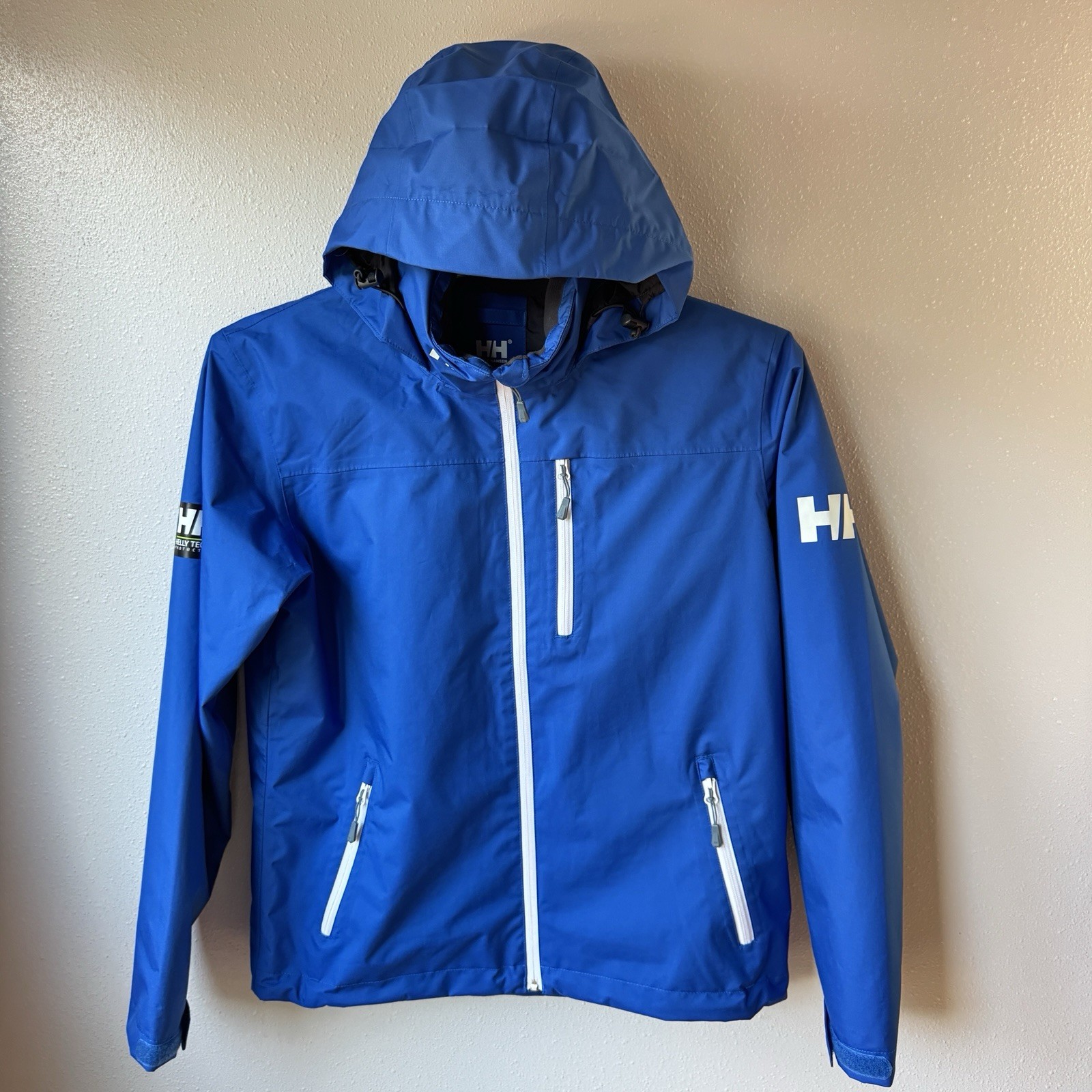 Helly Hansen Jacket Mens Medium Blue Crew Midlayer Soft Shell Fleece Sailing