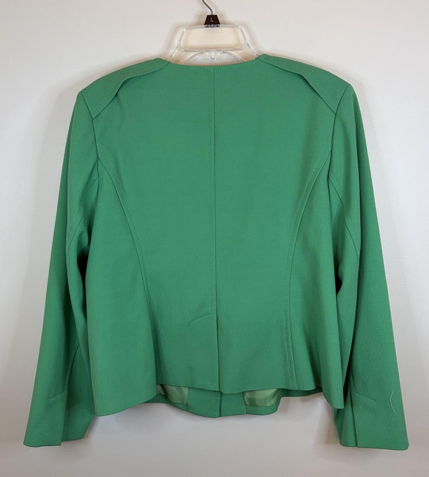 LANE BRYANT Green Toggle Blazer Women 20 Lined Collarless Textured Professional