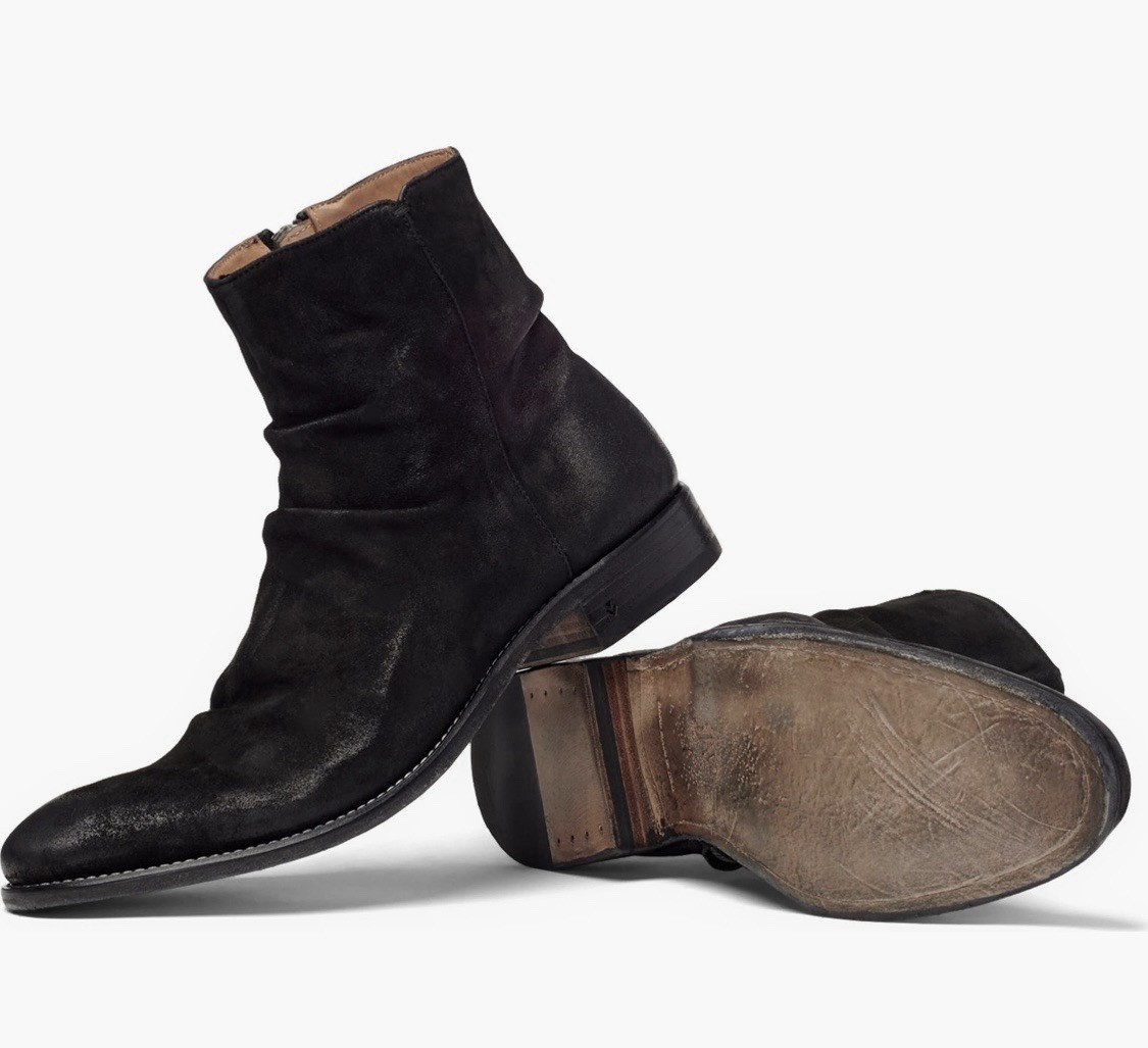 $798 John Varvatos Morrison Sharpei Suede Boot Size 10.5US/43.5EU BLACK