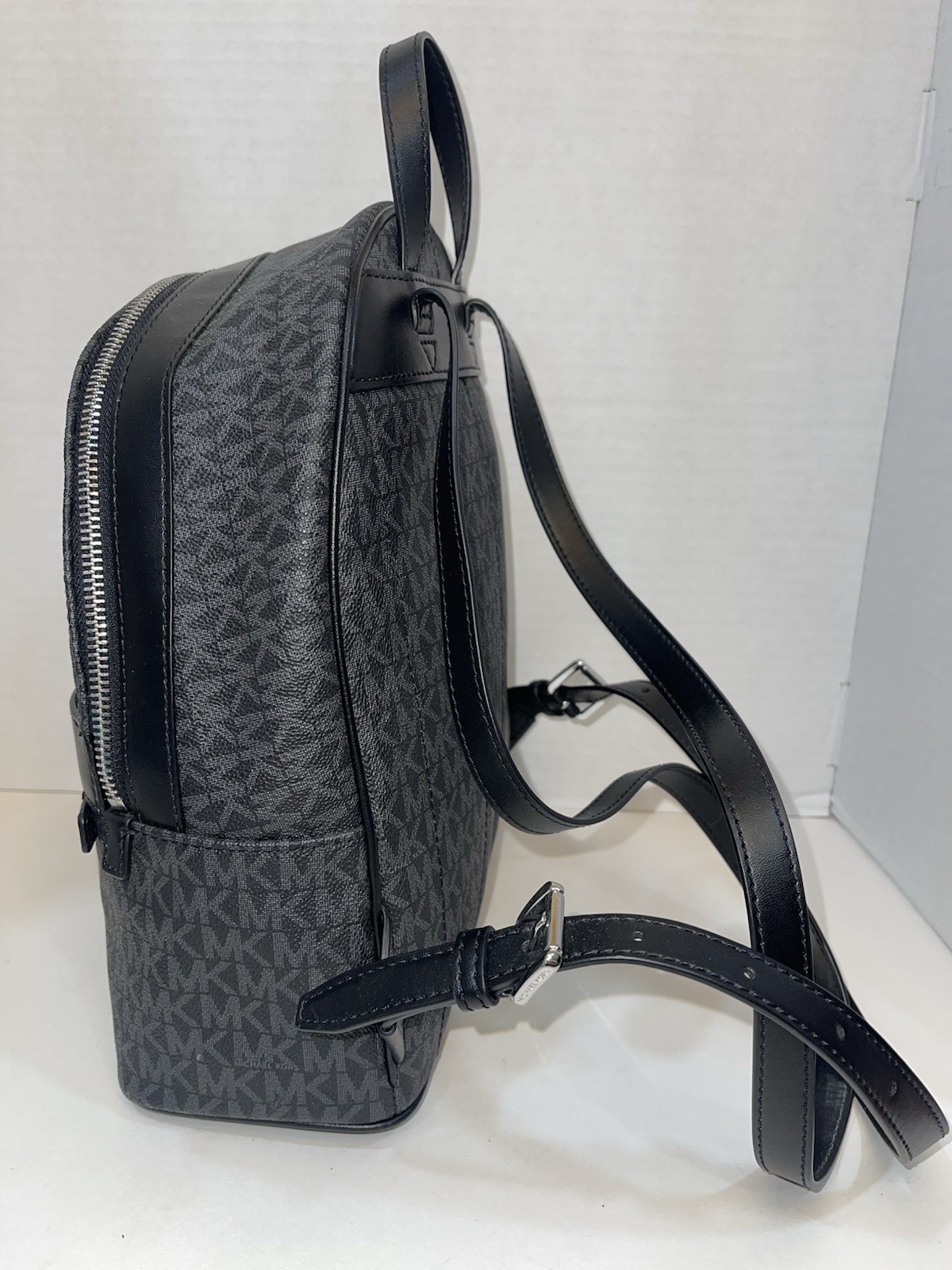 Michael Kors Kenly Medium Backpack Black Multi Color With Silver Accent