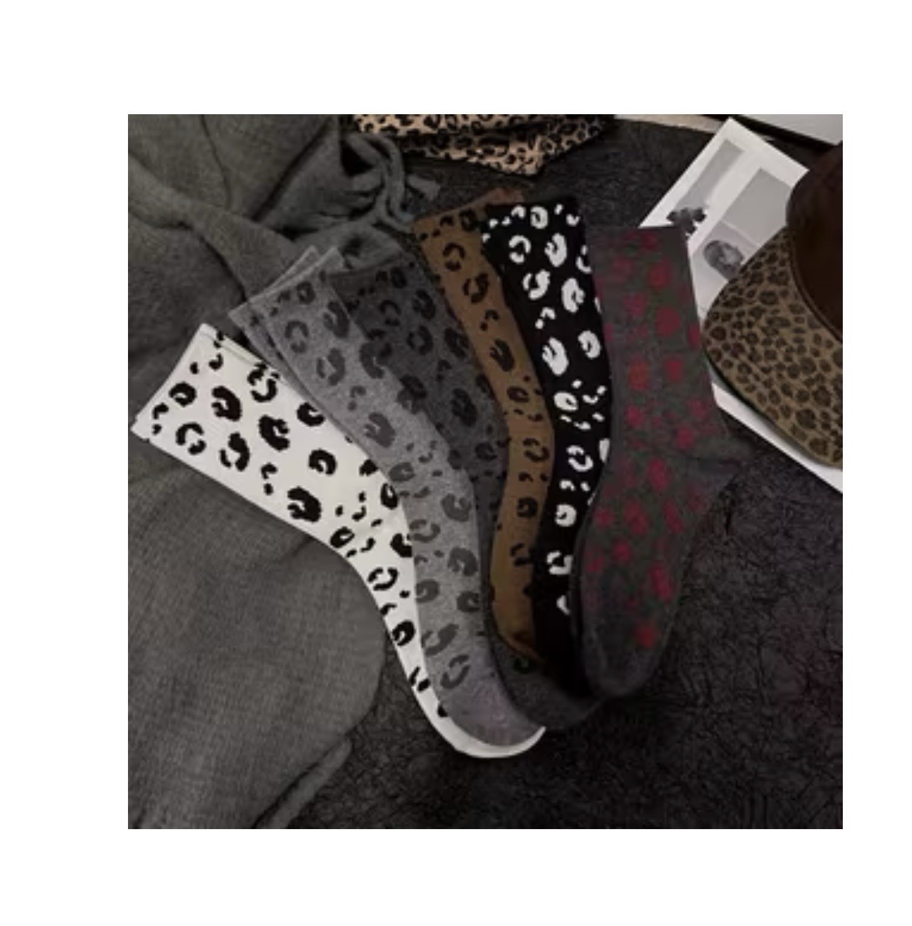 Leopard Print Socks Pack Of 6 Multi Color