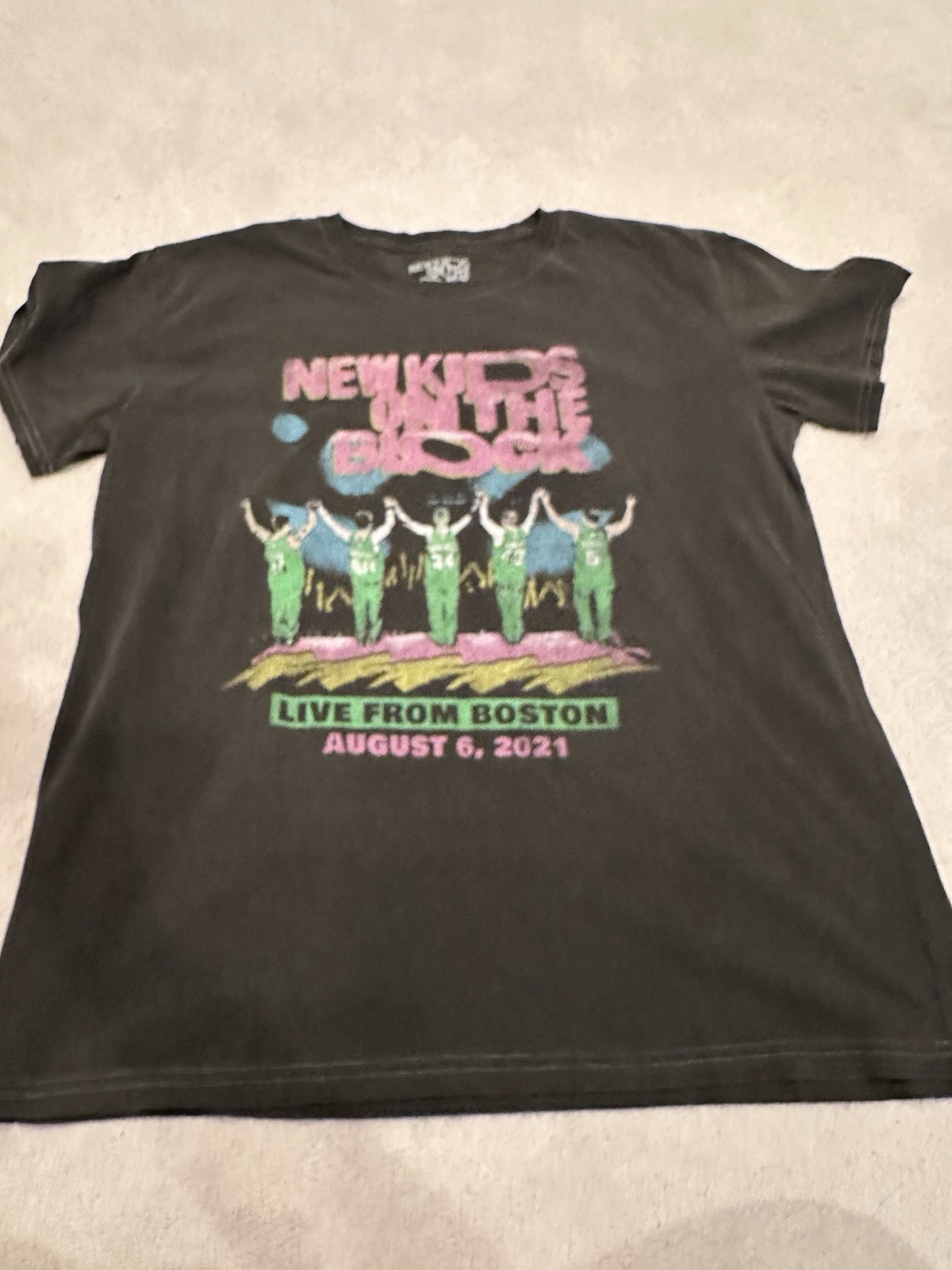 Live From Boston New Kids On The Block Black Limited Edition T Shirt Tee L/XL