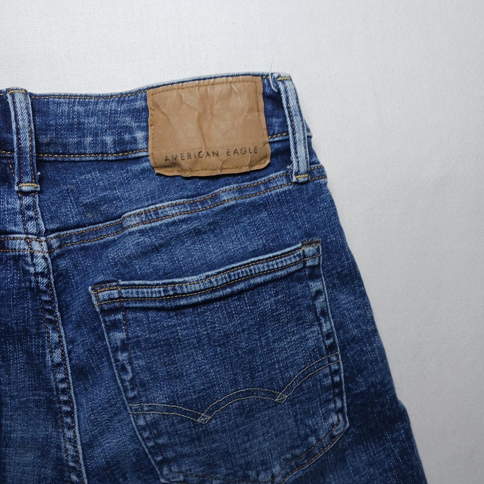 American Eagle Mens AirFlex + Slim Straight Jeans 28X32 Dark Blue Wash Denim
