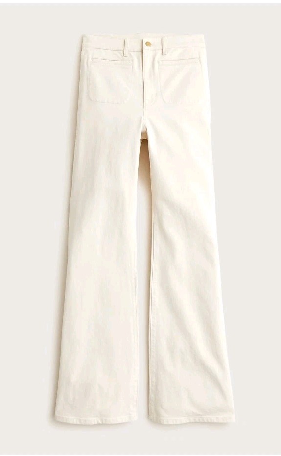 NWT J.Crew Size 25P Petite ’96 Vintage Flare High Rise Jeans Ecru Wash CF225