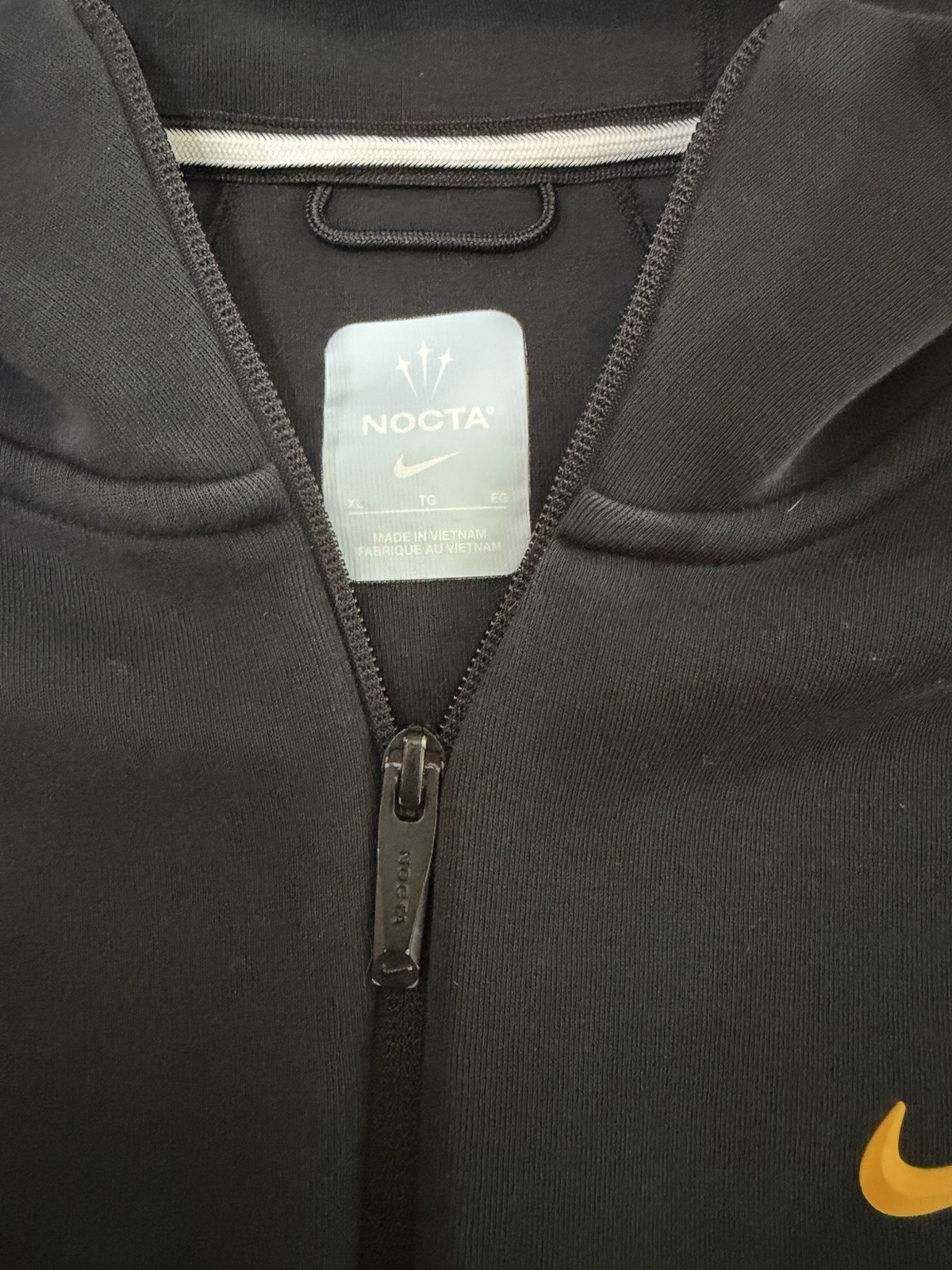 Nike x NOCTA Men’s Full Zip Fleece Hoodie Embroidered Logo Pockets Black XL
