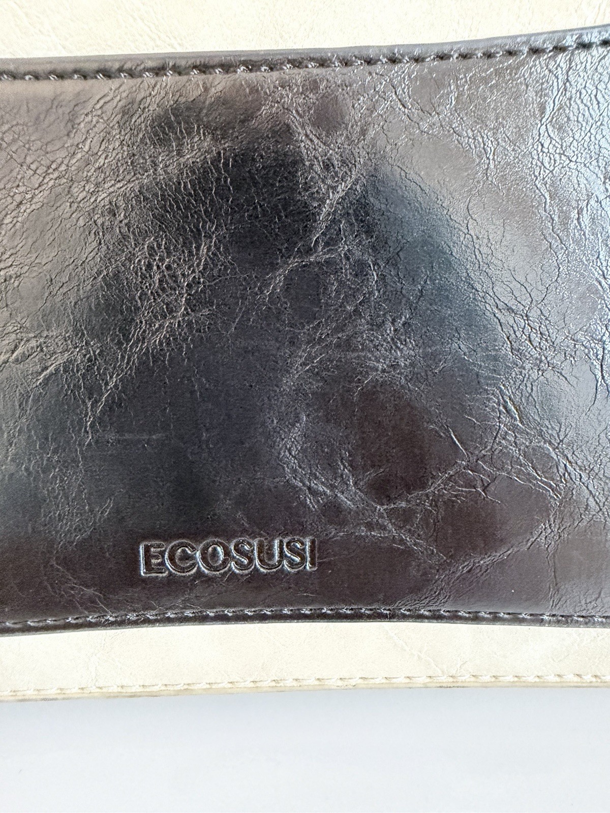 ECOSUSI Beige Black Satchel Crossbody Bag Vintage Style Top Handle Purse