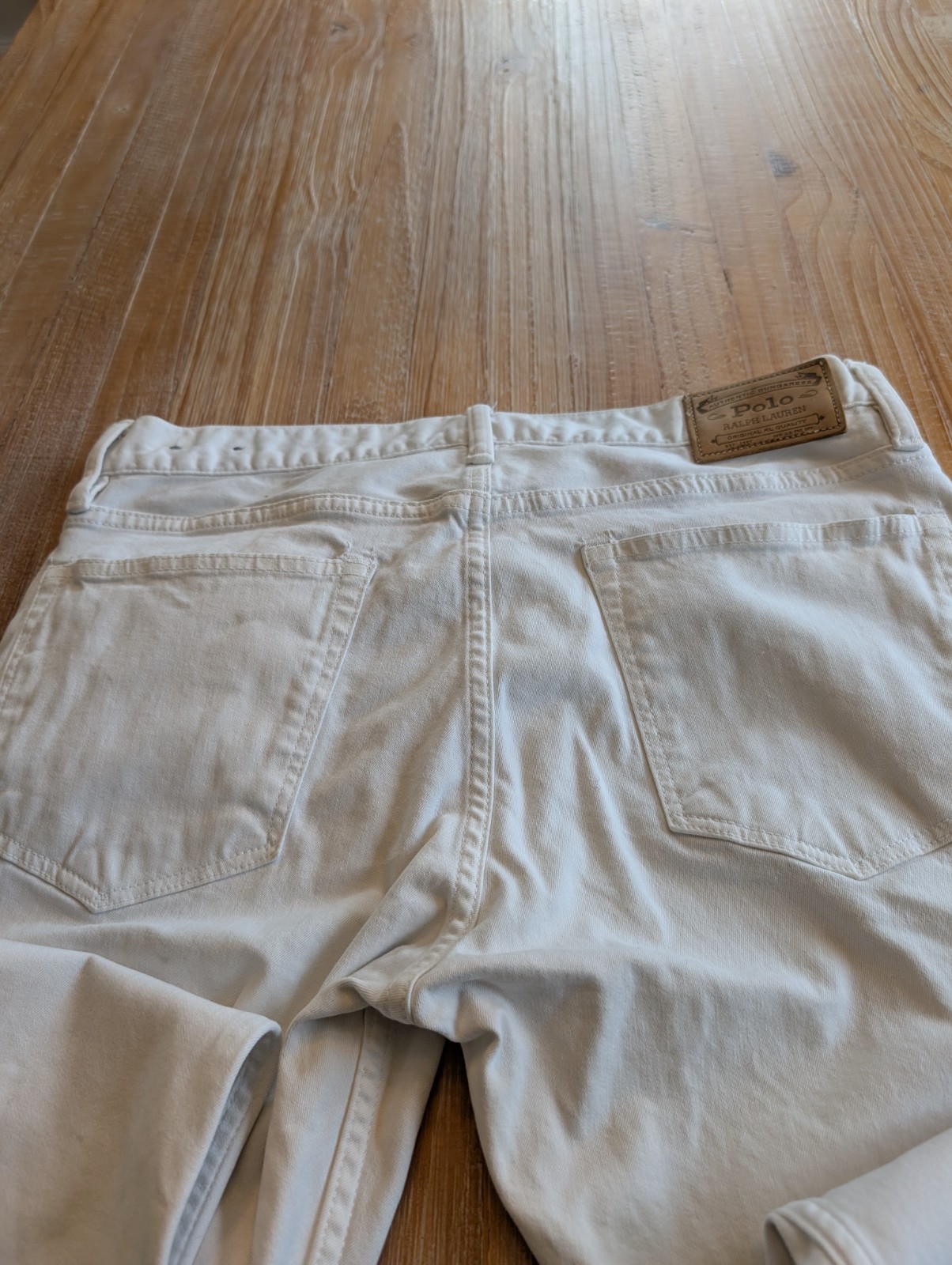 RALPH LAUREN POLO Men’s Dungarees White Denim Size 33/32 97% Cotton 3% Elastane