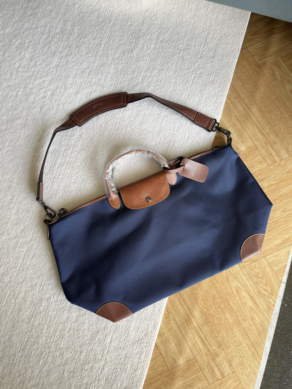 Longchamp Navy Blue Extra-Large Capacity Travel Bag Dust Bag No Box