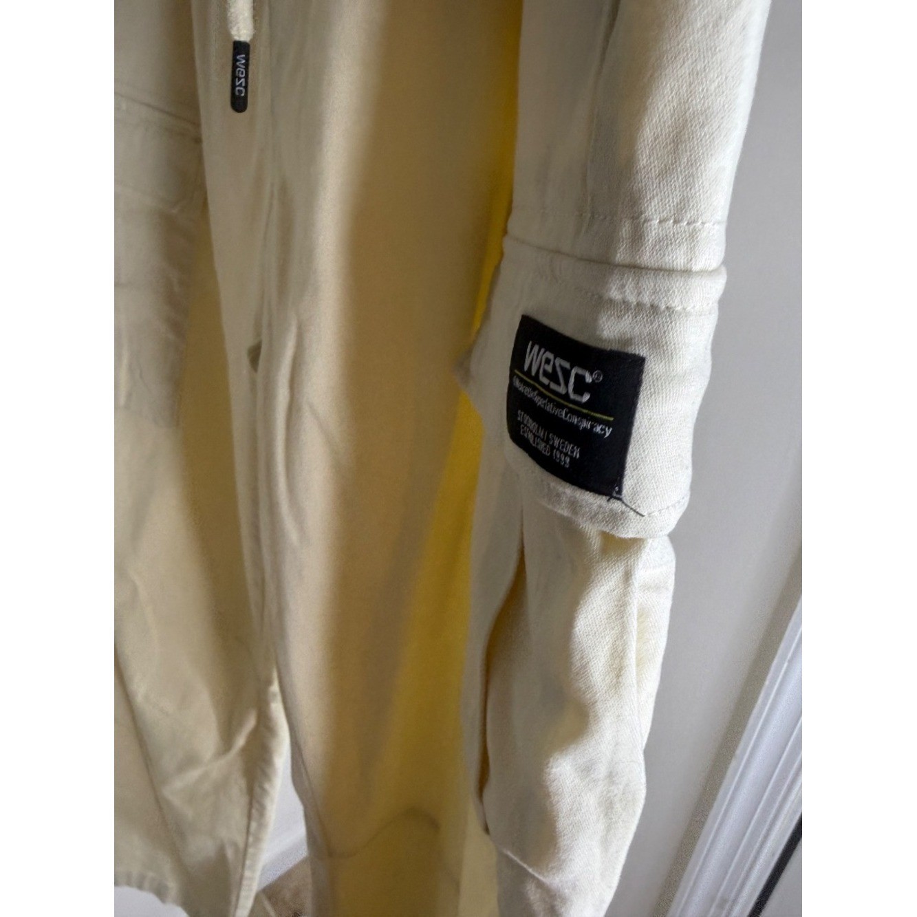 WeSC Cream Cargo Jogger Pants Women’s Large Relaxed Utility Streetwear