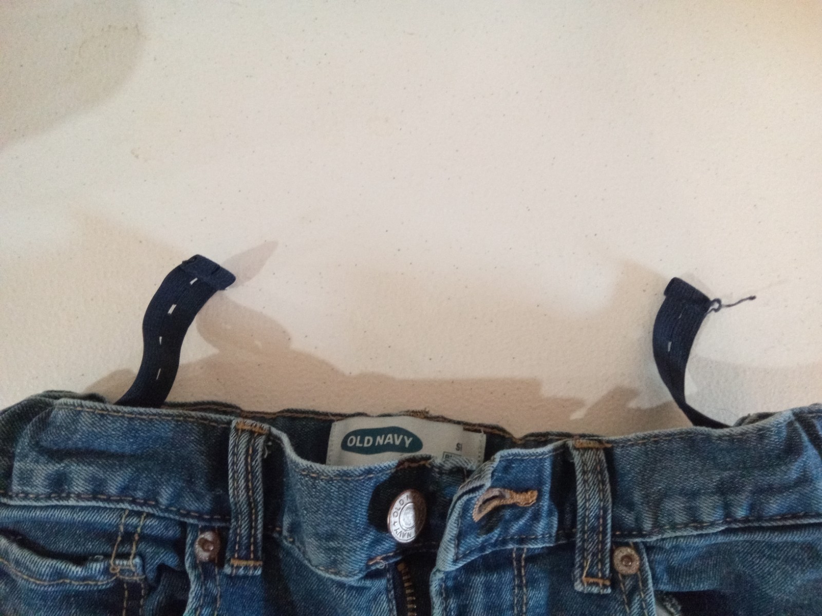 EUC Old Navy Kids Blue Jeans Boys Denim Pants Size 12 Button Zip Fly Skinny Flex