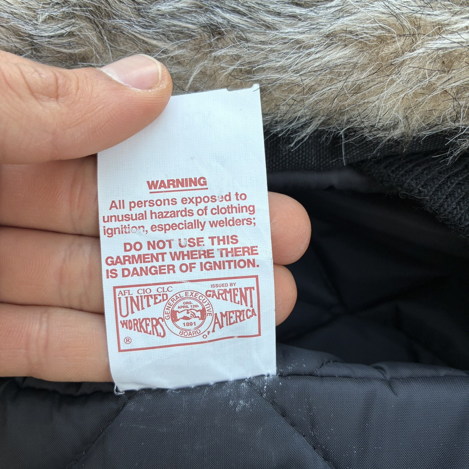 Carhartt Hood Mens A01 BLK Black Arctic Quilt Lined Fur Snap On USA NWT VTG