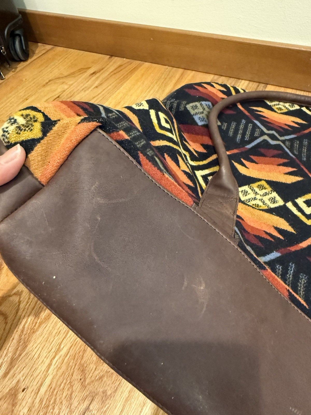 Pendleton Overnight Weekender Leather Tote Bag