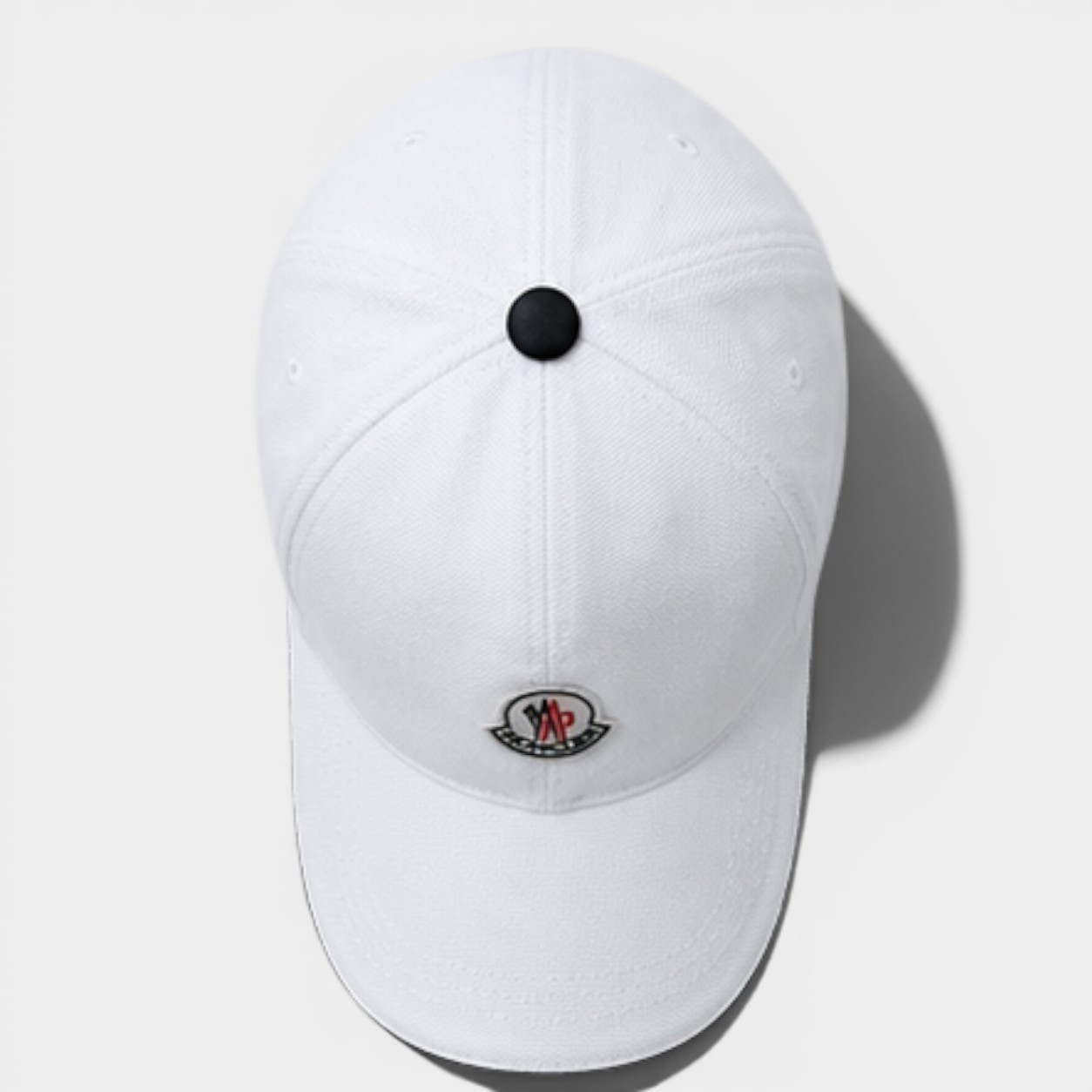 Moncler White Adjustable Baseball Cap Luxury Designer Casual Hat for Men & Women