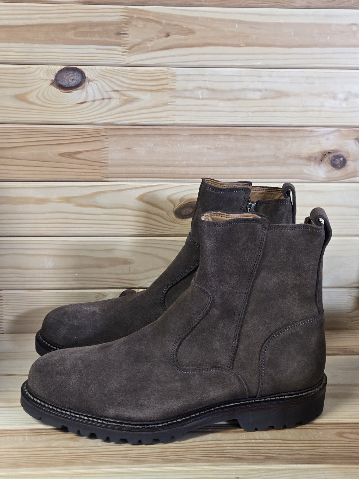 Allen Edmonds Men’s Discovery Moto Boots Suede Side Zip Brown 4929 Size 10.5