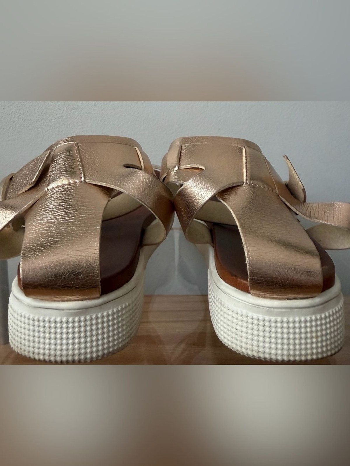MIA Ellen Rose Gold Round Toe Ankle Strap Womens Sandals Size 8