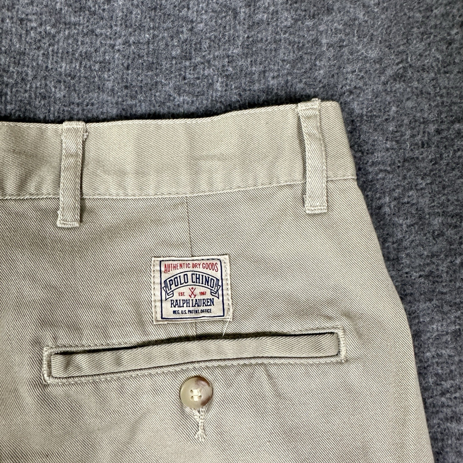 Vtg Polo Ralph Lauren 1967 Chino Pants Mens 34×36 Tall Khaki Tan Cotton Pleated