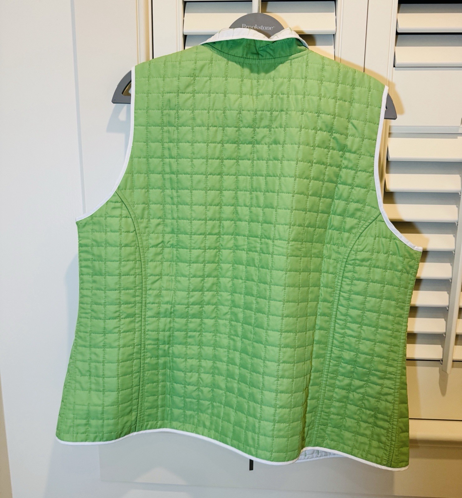 Coldwater Creek Reversible Quilted Vest Women Size 1X Green White