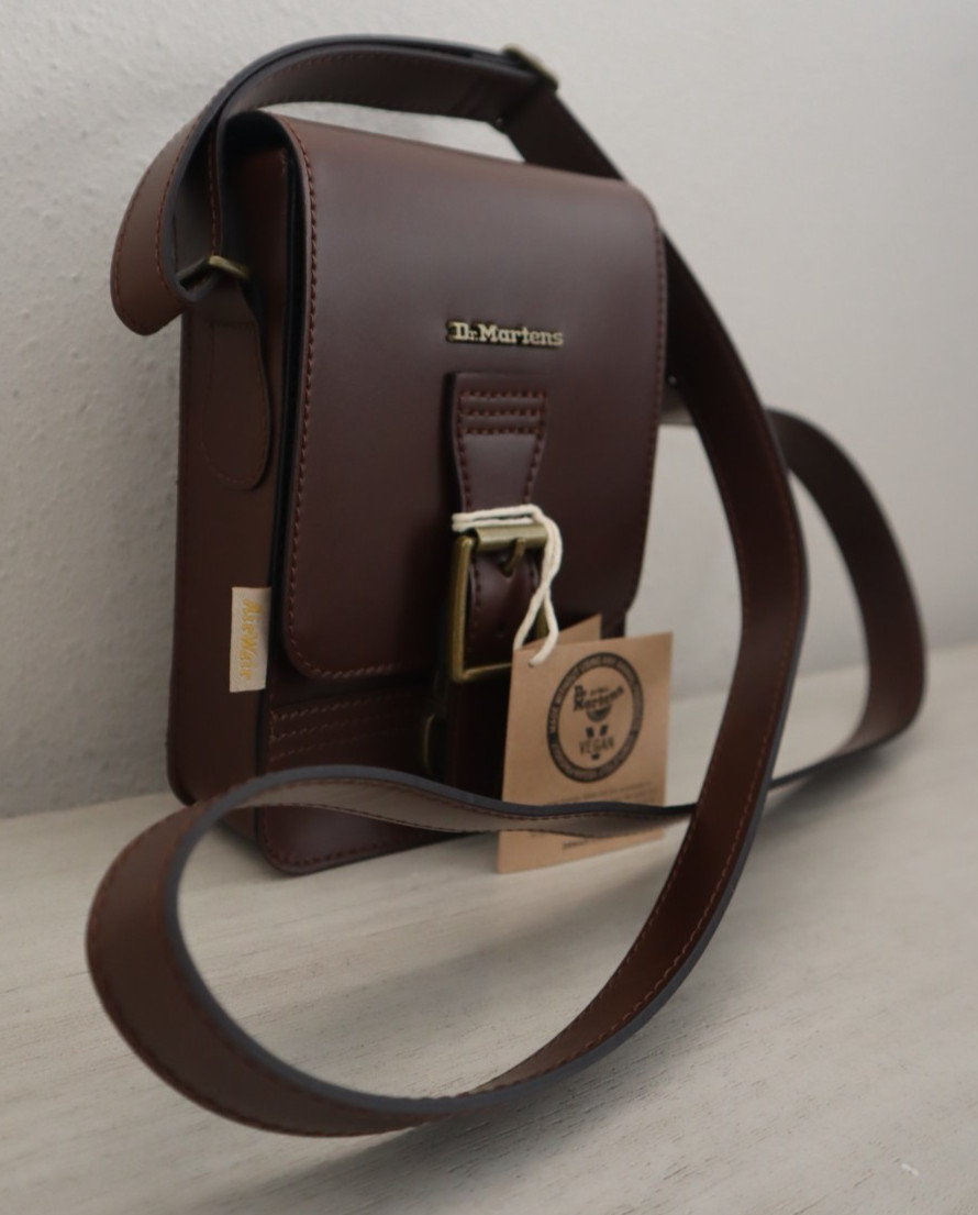 Dr Martens Brown Vegan Leather Reporter Norfolk Flat Shoulder/Crossbody Bag