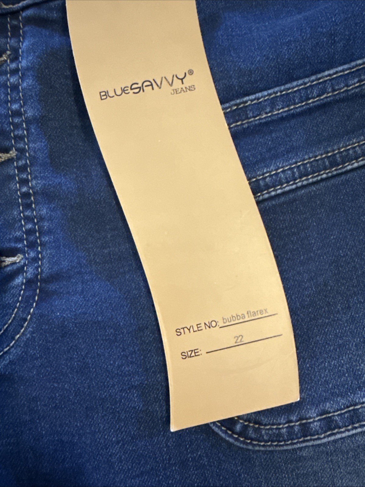 NWT BLUE SAVVY Button Fly Bubba Flarex Denim Jeans Women’s Sz 22