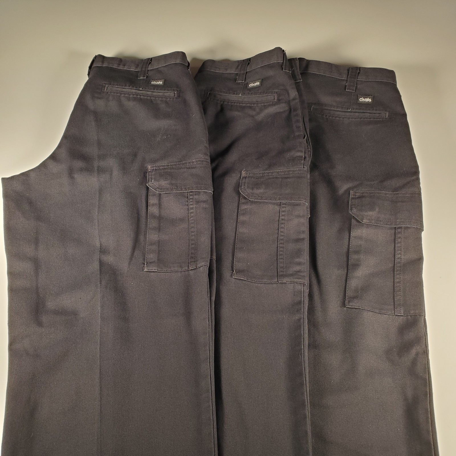 Cintas ComfortFLEX Mens Cargo Work Pants Lot Of 3 Black Heavy Duty 32×30