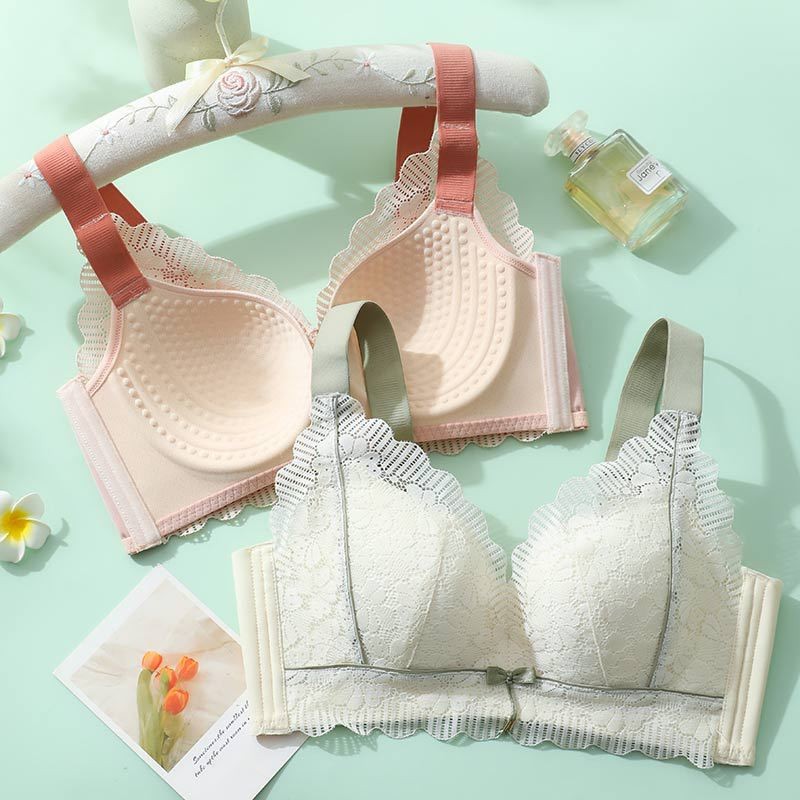 Women Bras Full coverage Wireless Floral Plus Size Push up Thin Underwear 6681