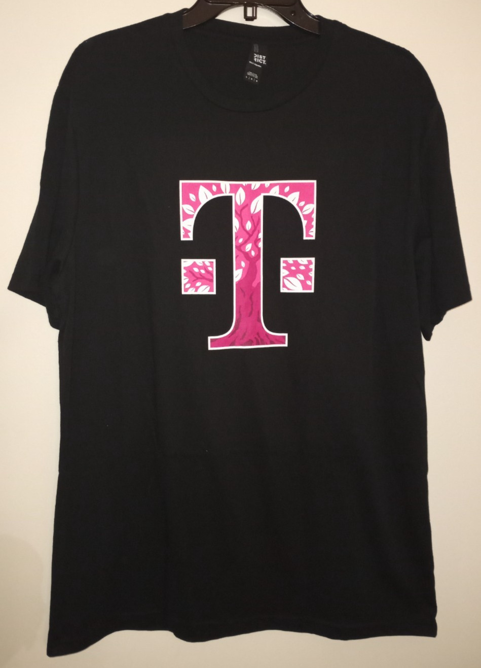 😃T-Mobile Employee Issue Pink & Black Short Sleeve Men T Shirt L Large NWOT NEW