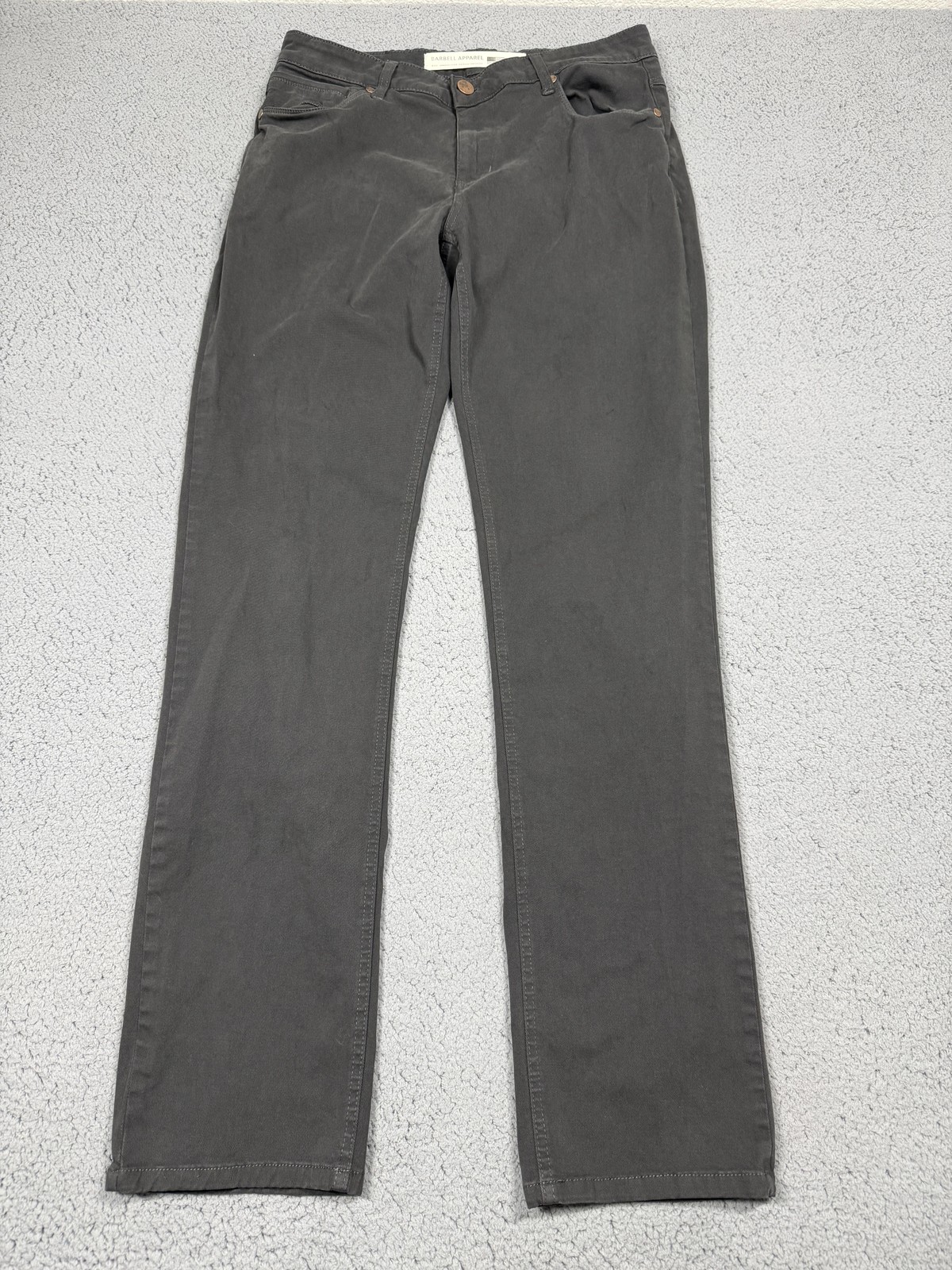 Barbell Apparel Jeans Mens 32×33 Gray Charcoal Wash Straight Leg Stretch Denim