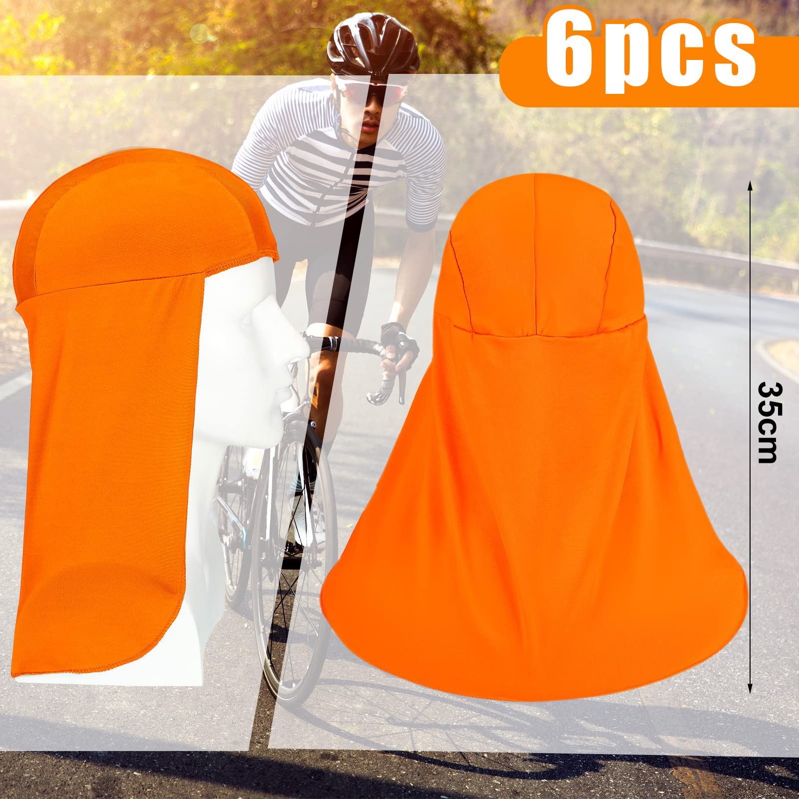 6 Pieces Hard Hat Sun Shade Cooling Skull Cap Sun Neck Protector Quick Dry Neck