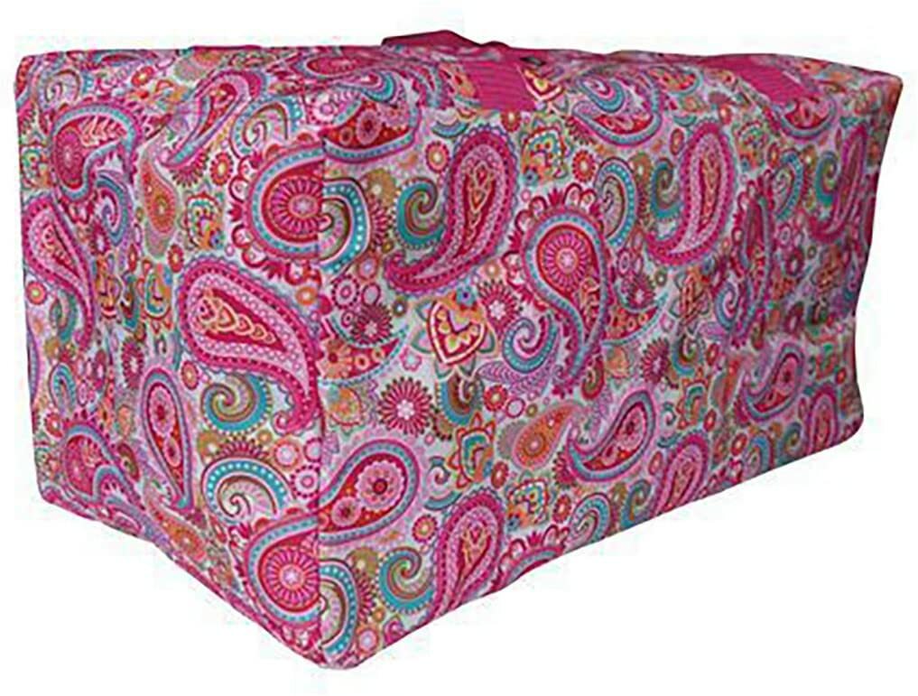 Thirty-one Medium Utility Tote Organizing Laundry Beach Bag Pink Paisley