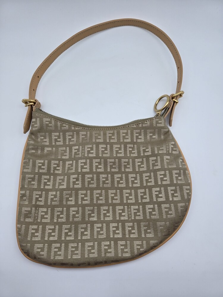 Authentic Fendi Zucchino Oyster Shoulder Bag – Bag Only