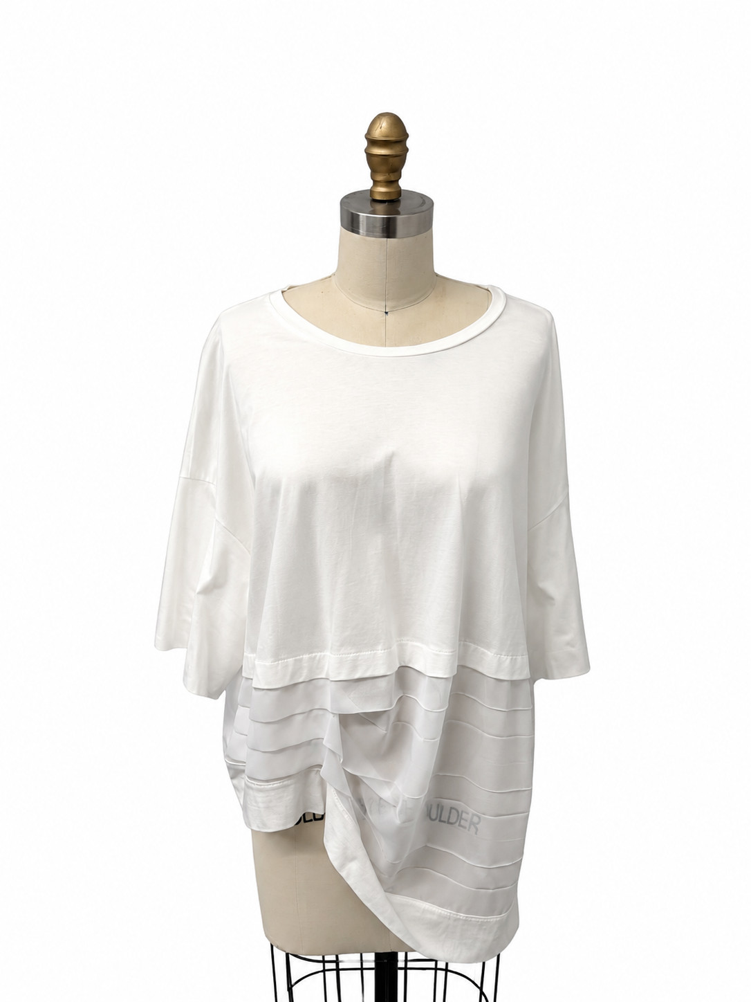 Pier Antonio Gaspari White asymmetrical with ¾ sleeves t-shirt IT42 US Size 6