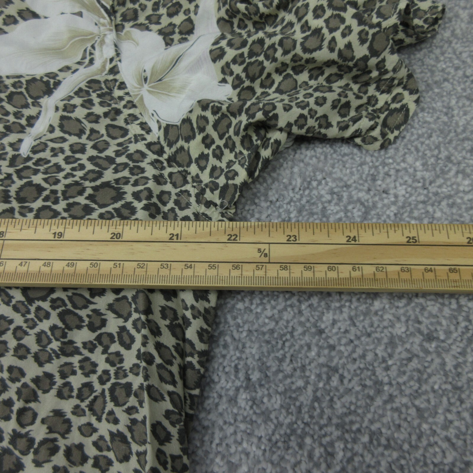 All Saints Shirt Mens Extra Large Brown Leopard Print Floral Kuhi Viscose 5257