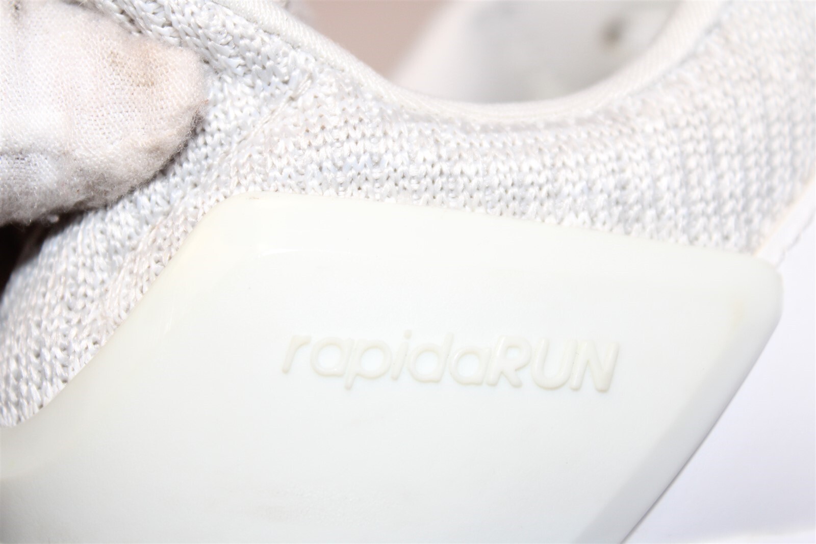 adidas Youth RapidRun Boys Size 5 37 1/3 White Knit Running Sneaker Shoes DB0215