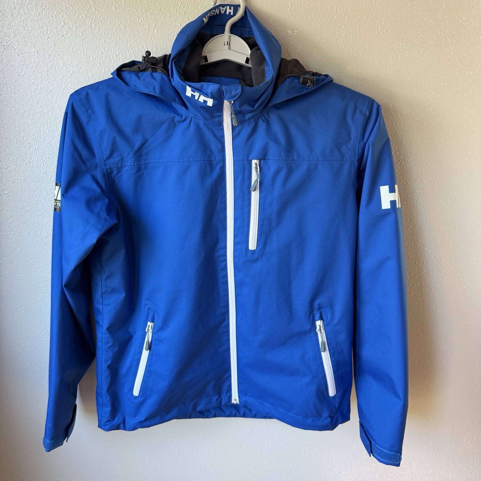Helly Hansen Jacket Mens Medium Blue Crew Midlayer Soft Shell Fleece Sailing