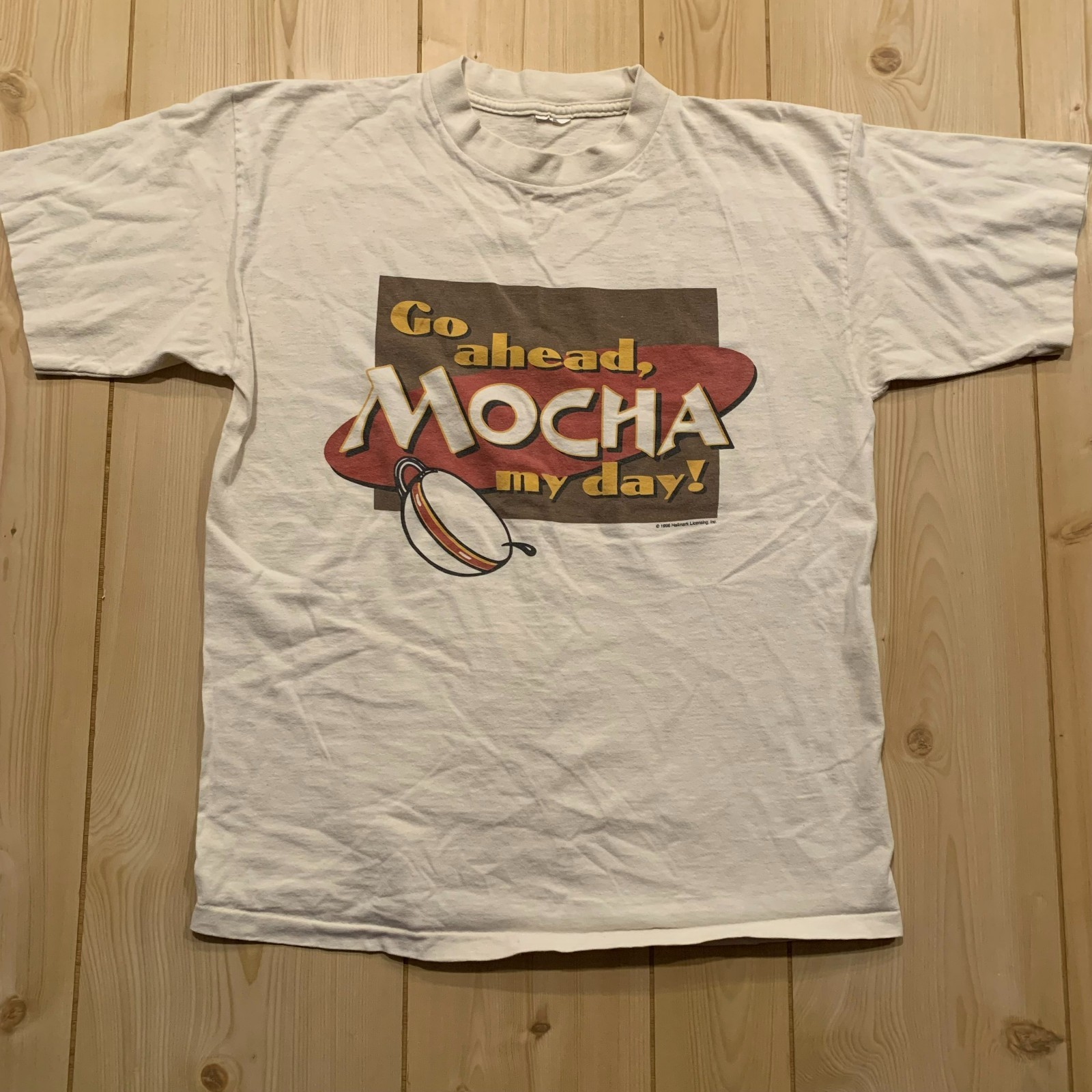 Vintage 90s Hallmark Go Ahead Mocha My Day Coffee Retro Single Stitch T-Shirt M