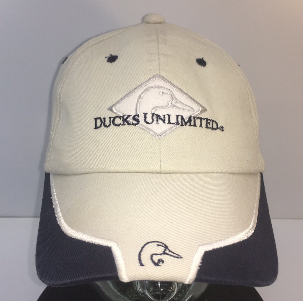 Ducks Unlimited Official Sponsor 100% Cotton Duck Tan Blue White Embroidered