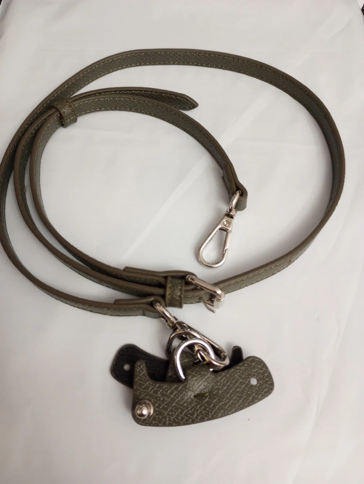 36″ to 47″ Adjustable PU Leather Purse Strap with Silver Hardware Dark Green
