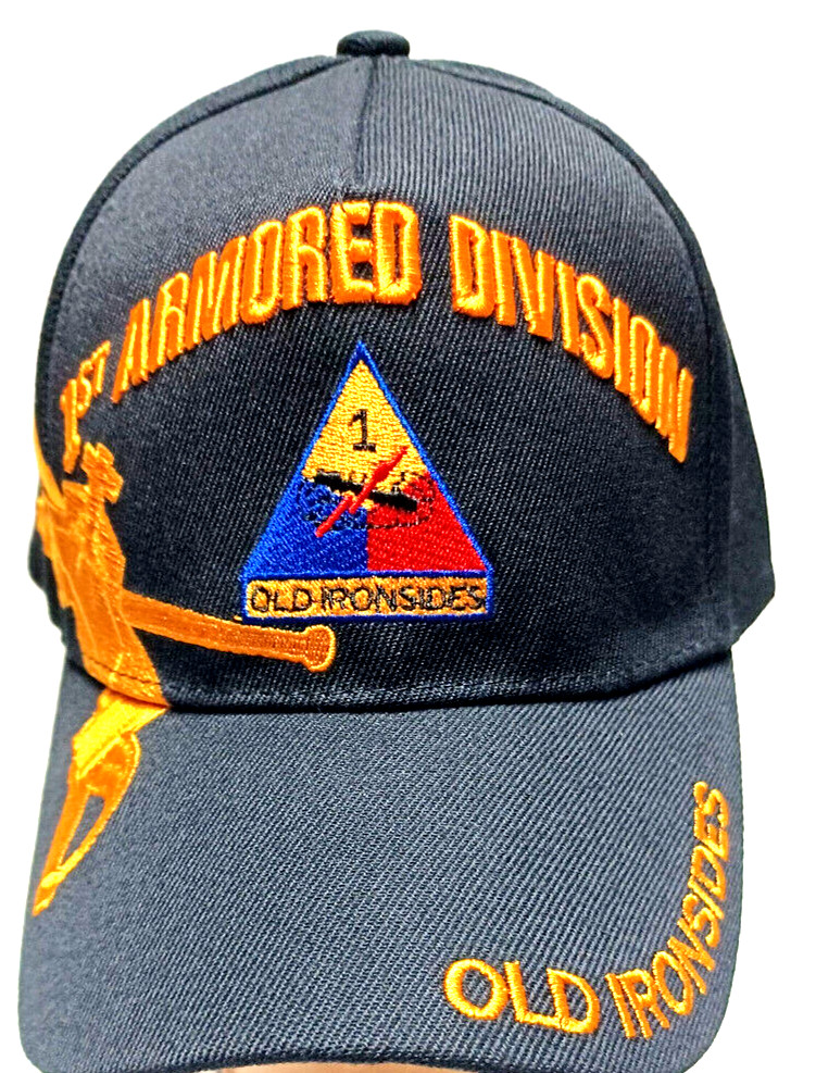 NEW CAP 1ST ARMORED DIVISION OLD IRON SIDES HAT COLOR BLACK ARMY