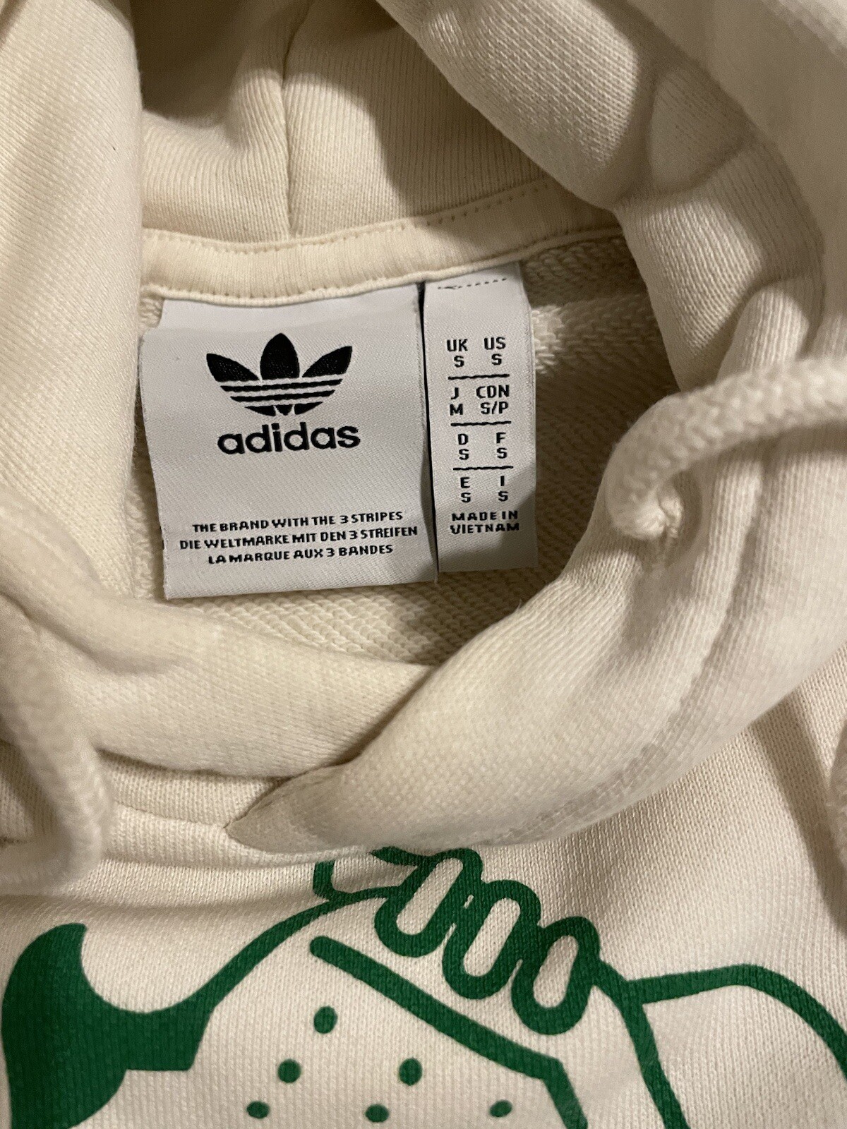 ADIDAS Stan Smith Hoodie in Size Small, White w/ Sneaker Logo. Gender Neutral