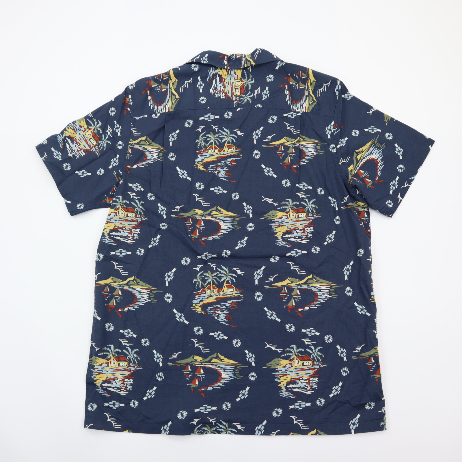 Pendleton Loop Collar Camp Shirt Mens Large Button Up Blue Aloha Hawaiian NWT