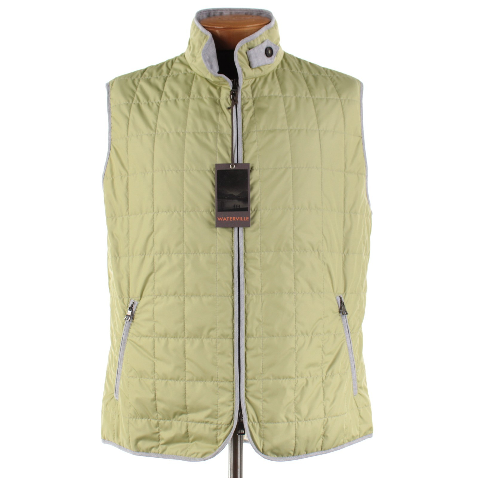Waterville NWT Polyester Quilted Vest Size 58 (4XL US) Fit In Solid Green