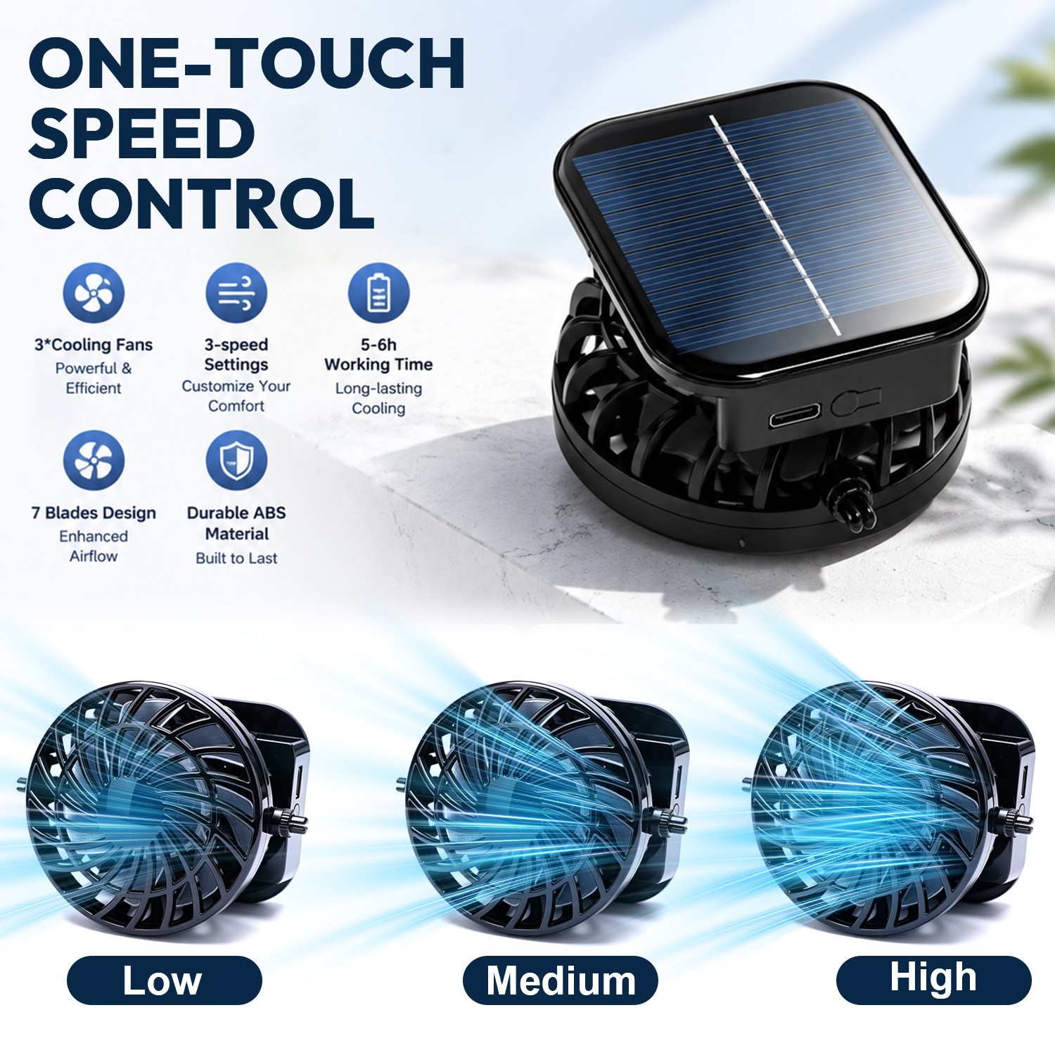 2026 NEW Wide Brim Sun Fishing Hat with 3 Solar & USB Powered Fan UV Protection