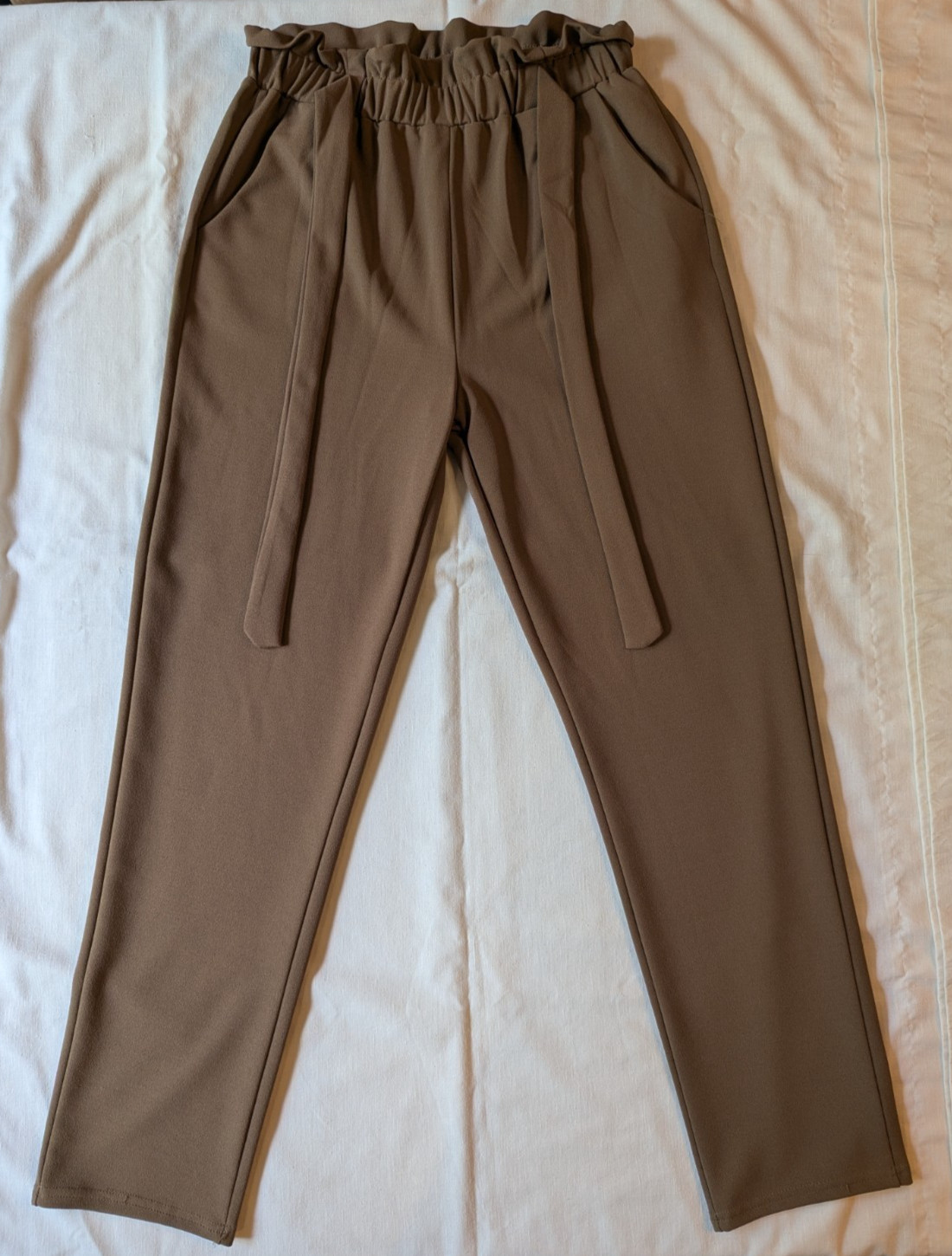 Soho Apparel, Brown Dress Pants, Women’s Size Small with Tie Waist Straight Leg